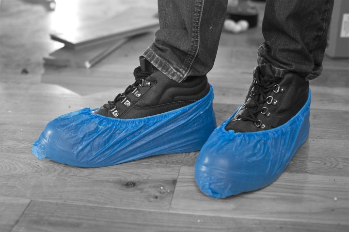 OVERSHOES 41CM 41MIC DISPOSABLE BLUE 100PCS