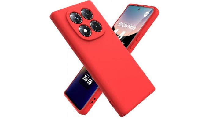 Red Silicone Case for redmi note 14 pro plus Slim & Protective