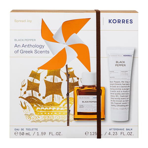 Korres Promo Black Pepper Eau De Toilette 50ml & Aftershave Balm 125ml