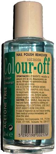 Colour Off Acetone Solution Nail Polish Remover 60ml