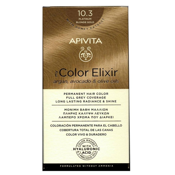 Apivita My Color Elixir  Hair Dye Color 10.3 Platinum Gold Blonde