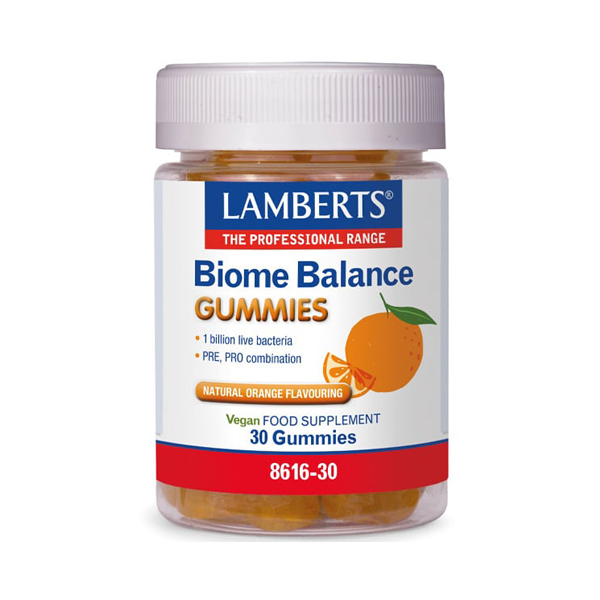 Lamberts Biome Balance Gummies with Natural Orange Flavor, 30 Gummies