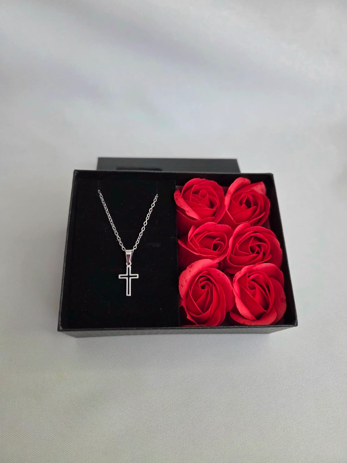 STAINLESS  STEEL  CROSS IN A BOX