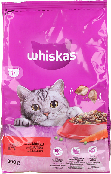 WHISKAS Dry Cat Food Beef 300G