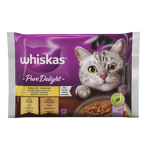WHISKAS Wet Cat Food Pure Delight 4x85G
