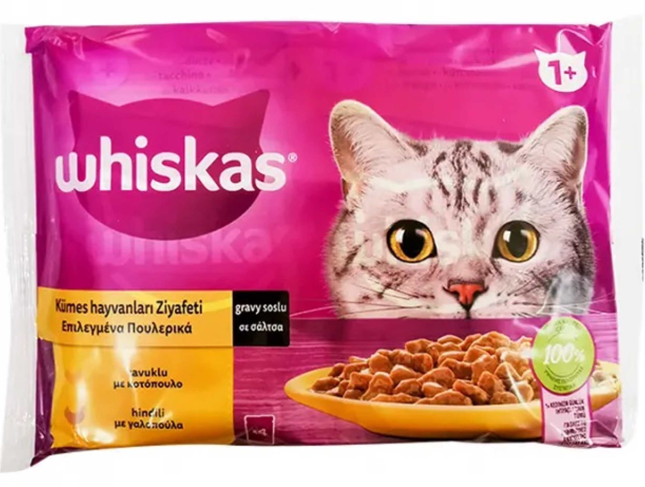 WHISKAS Wet Cat Food Chicken & Turkey 4x85G