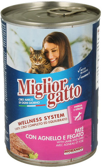 MIGLIOR GATTO Wet Cat Food Lamb & Liver 400G
