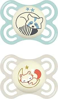 MAM Perfect Night Silicone Pacifier 2-6 months White 2pcs