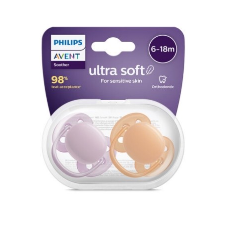 Philips Avent Scf091 33 Ultra Soft Soothers Girl 6 18M 2Pcs