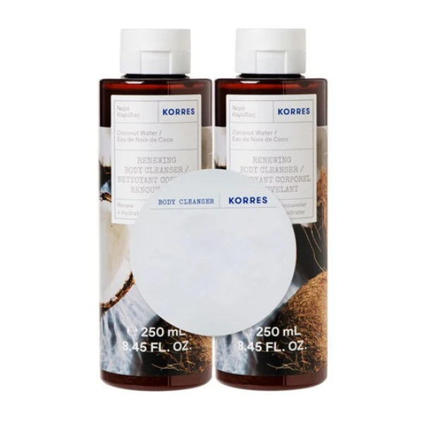 Korres Coconut Water Body Cleanser 2X250Ml