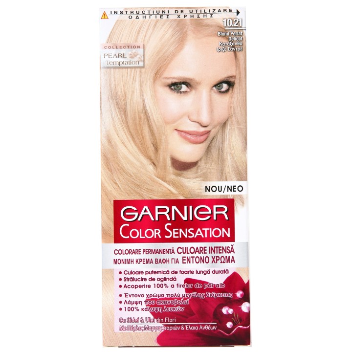 Garnier Color Sensation 10.21 Delicate Pearl Blonde Permanent Hair Dye With Ammonia, 110 Ml