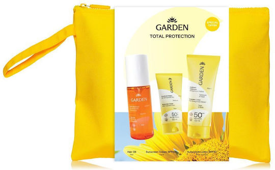 Garden Total Protection Set With Face & Body Sunscreen, Face Sunscreen & Toiletry Bag 4Pcs