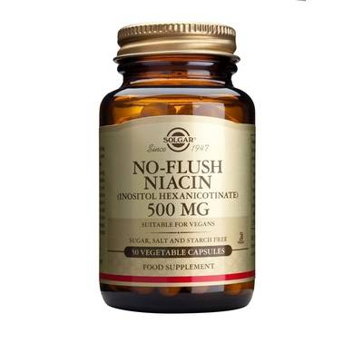 Solgar No-Flush Niacin 500Mg X 30 Capsules - Cardiovascular & Energy Metabolism Support