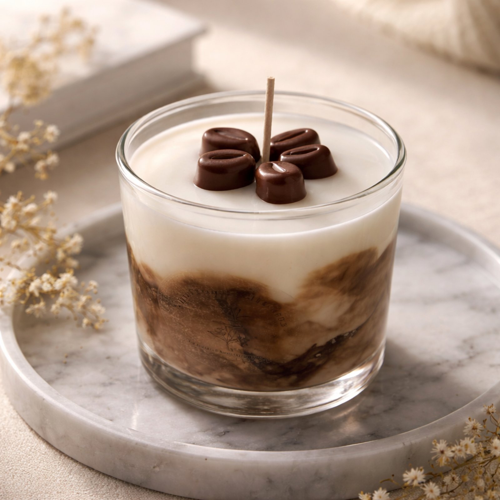 Scented Soy Candle Wavy Coffe Glass Size 8 x 8.50cm