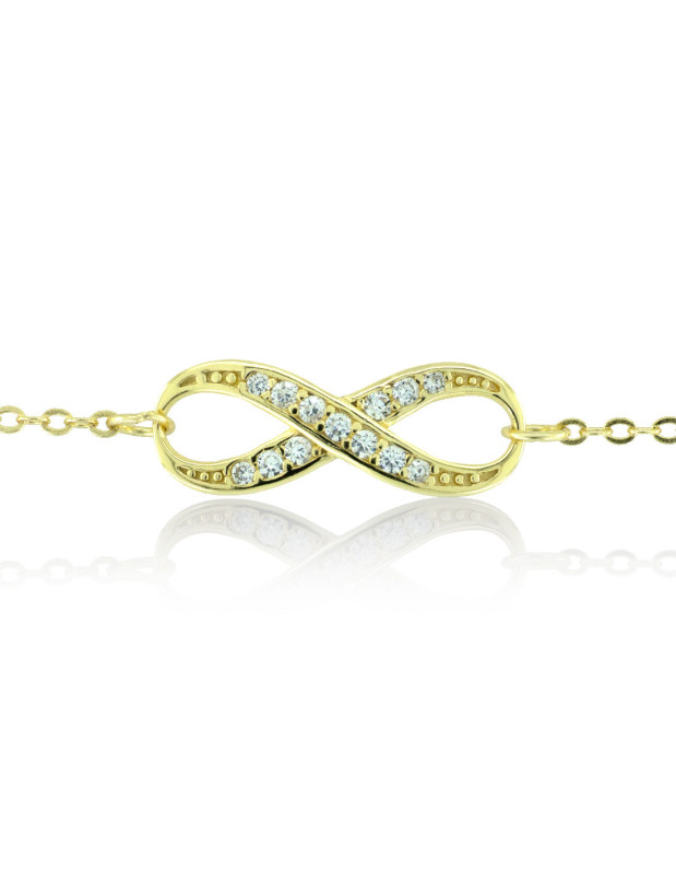 Dr Biju Bracelet Infinity Gold With Zirconia Gems Woman Bracelet