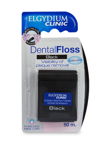 Elgydium Clinic Dental Floss Black 50M Roll