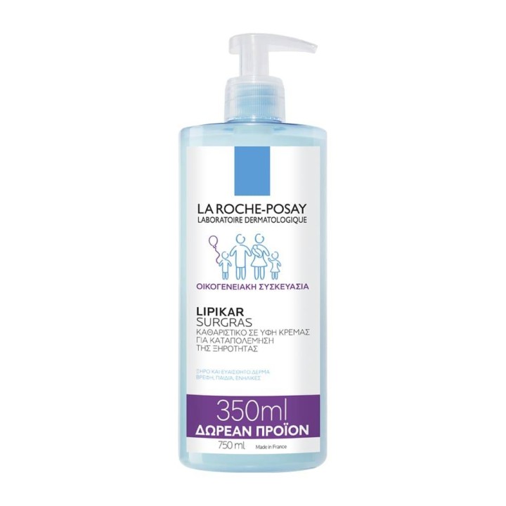La Roche Posay Lipikar Surgras Anti-Dryness Cream Wash Family Size 750Ml