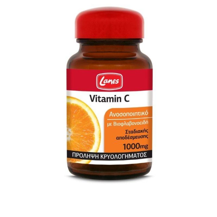 Lanes Vitamin C 1000Mg With Bioflavonoids Time Released For Maximum Absorbion. Antioxidant Protection Supports Cardiovascular& Immune System 30 Tablets
