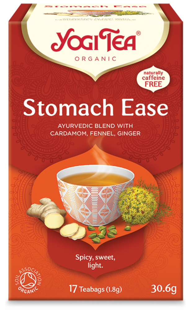 Yogi Tea Stomach Ease Ayurvedic Blend With Cardamon, Fennel & Ginger 17 Teabags 30.6G