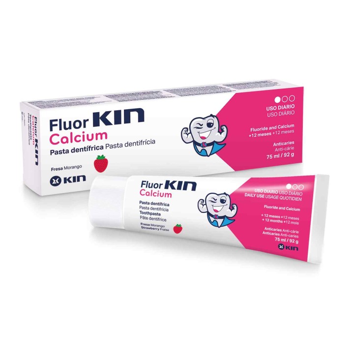 Fluor Kin Calcium Strawberry Oral Care Hygiene Toothpaste