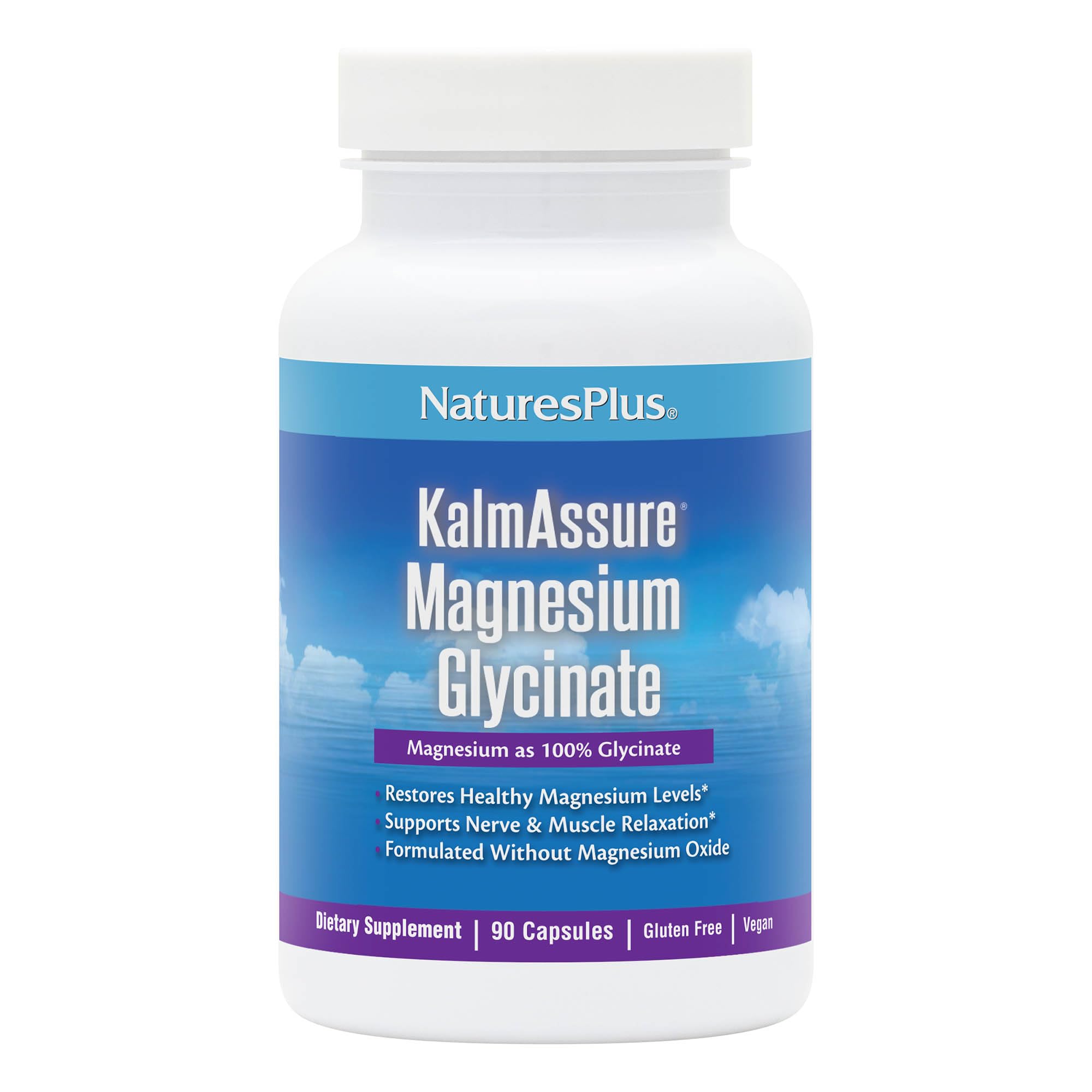 Natures Plus Kalm Assure Magnesium Glycinate, Capsules, 90 x 210mg