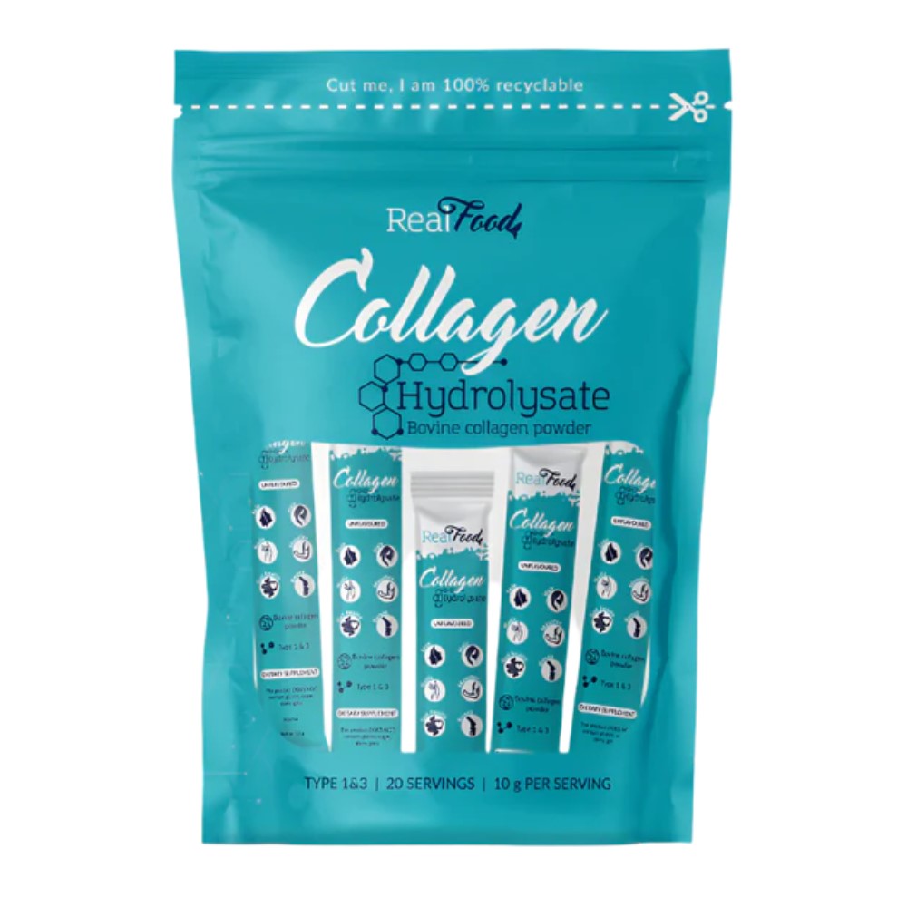 Bovine Collagen Hydrolysate Powder, 20 Sticks X 20 g, Real Food