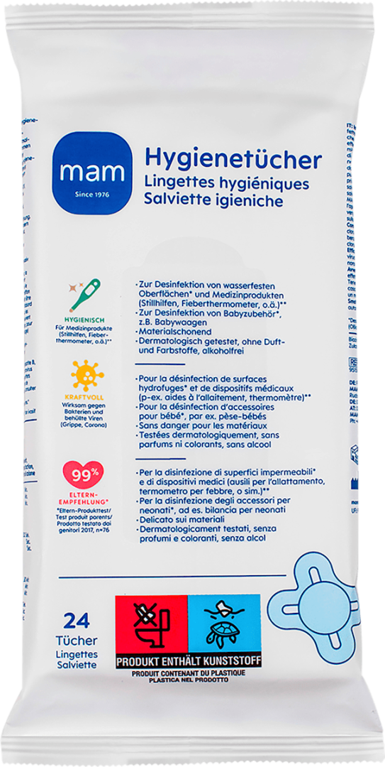 MAM Hygienic steralizing wipes, 24 pieces