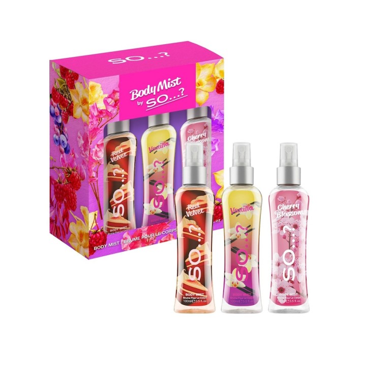SO…? Body Mist Womens Gift Set (3 x 100ml)