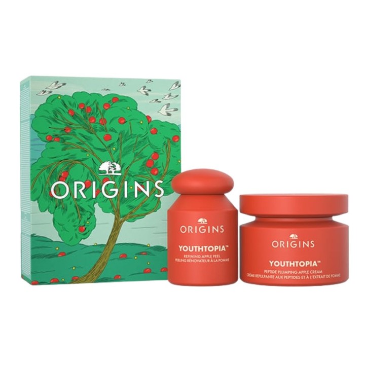 Origins Youthtopia Promo Plumping Apple Face Cream 50ml & Refining Apple Peel Facial Exfoliant 30ml