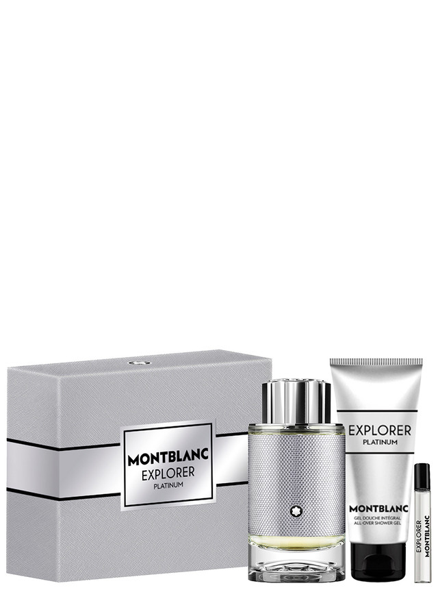 MONTBLANC Explorer Platinum Eau de Parfum Gift Set 100ml + Shower Gell 100ml + Travel Spray 7.5 ml