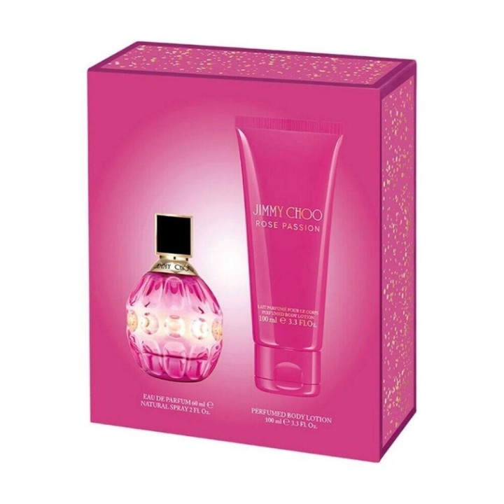 2pc Jimmy Choo Rose Passion Women 60ml EDP 100ml Body Lotion Gift Set