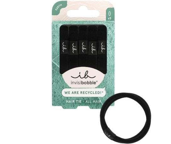 Invisibobble Hair Tie Black Λαστιχάκια Μαλλιών, 5 Pcs