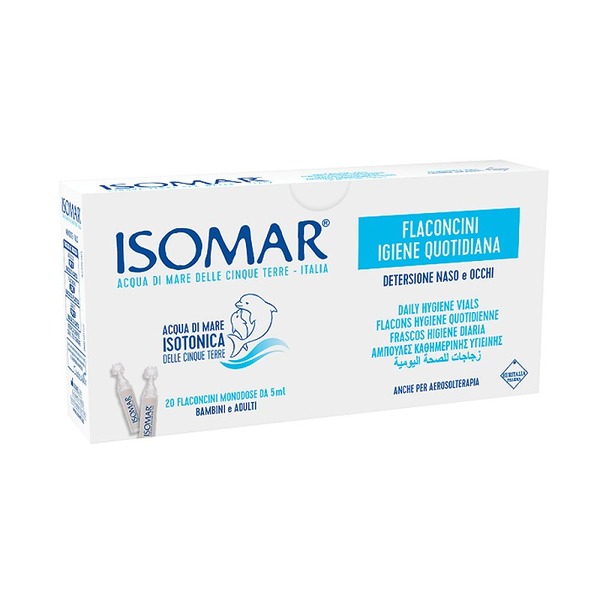 Isomar Sea Water Isotonic Solution Daily Hygiene 20 Single-Dose Vials 5 Ml