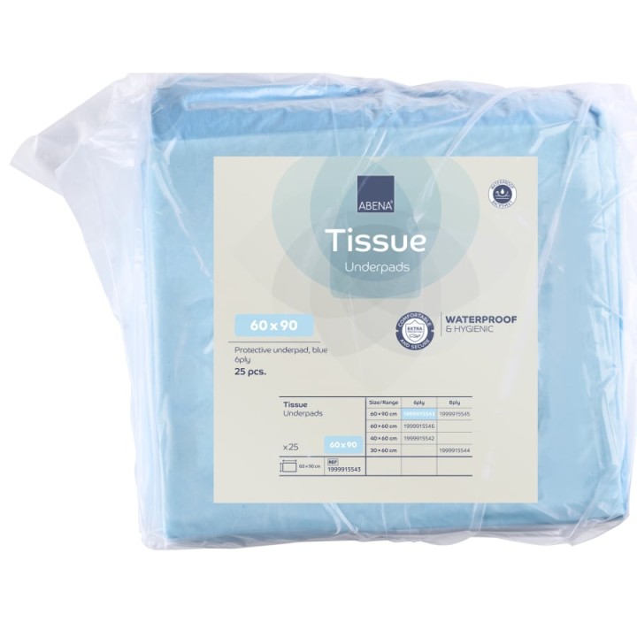 Disposable pad, Abena Tissue, 6-layer, 60x90 cm, blue