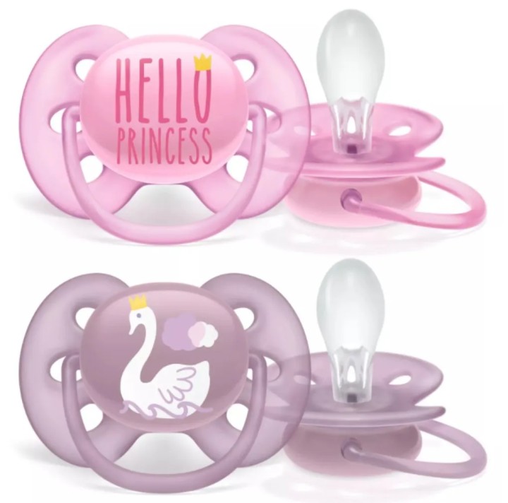 Philips Avent Ultra Soft Pacifier 6-18M Pink/Purple x2