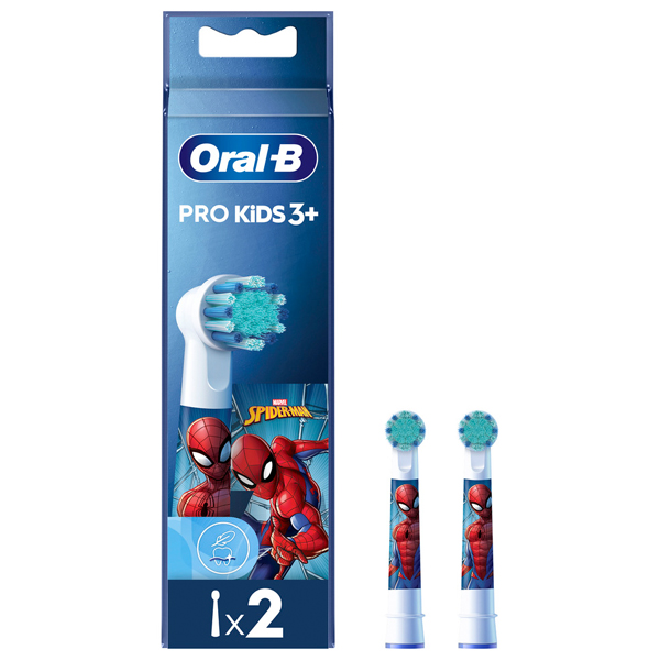 Oral-B Kids Spiderman Electric Toothbrush Replacement Parts 2 pcs