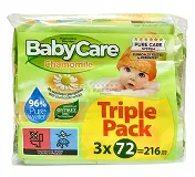 Baby Care Chamomile Baby Wipes 3x72Pcs Triple Pack