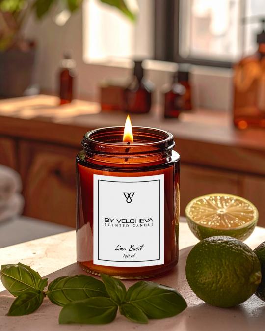 Lime Basil Aroma Candle L - 500ml - 60 Hours