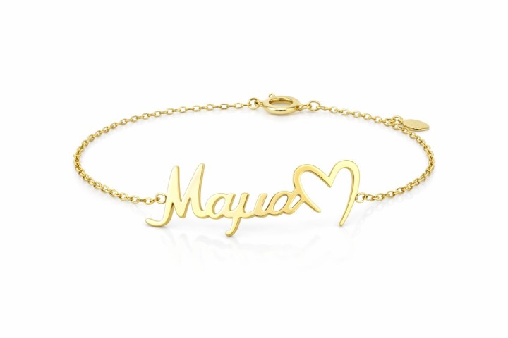 Mama Heart Name Bracelet – Stainless Steel (gold)
