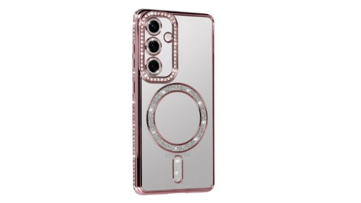 Glitter Magnetic Clear Case with MagSafe for Samsung A54– Resogold