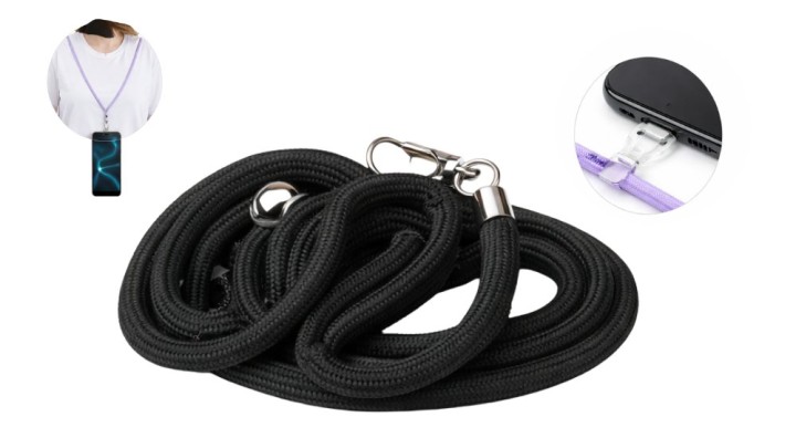 Universal Braided Lanyard with Metal Clip – Balck