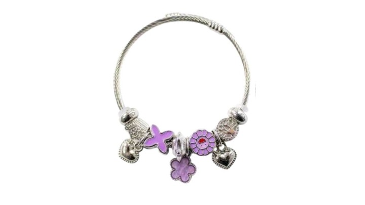 💫 Pandora Style Bracelet –Floral purple