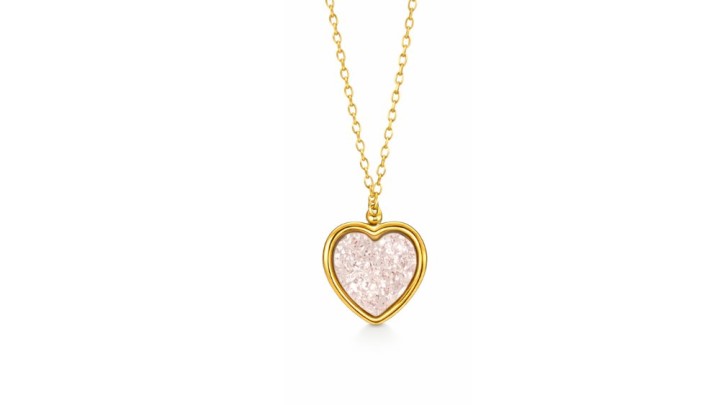 Heart Crystal Pendant Necklace –Pink