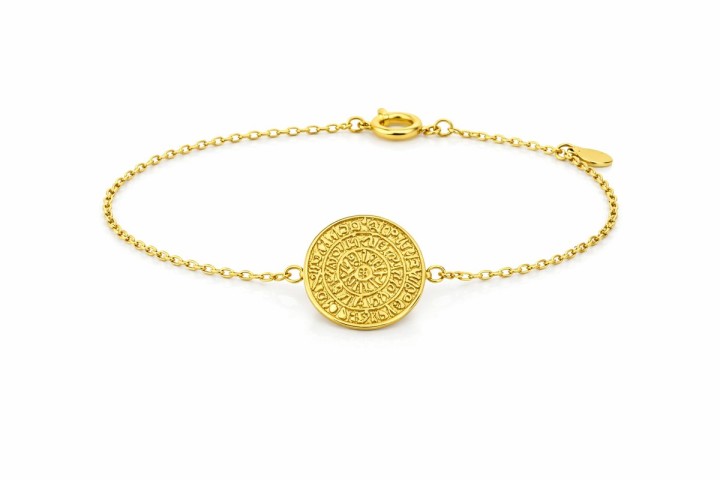 Ancient Phaistos Disc Bracelet – Stainless Steel gold finish