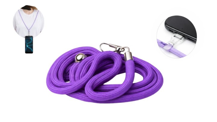 Universal Braided Lanyard with Metal Clip – Dark purrple