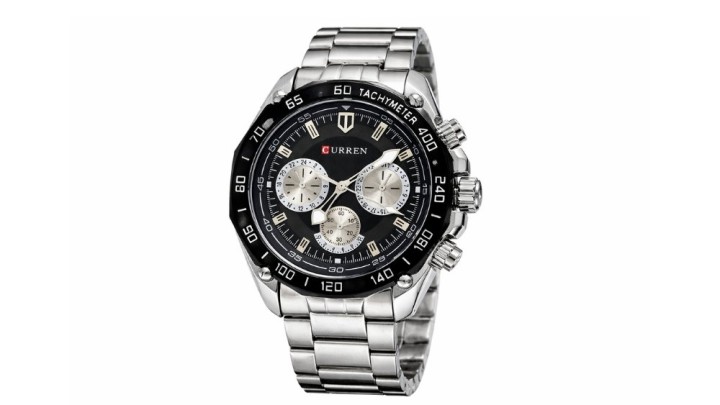 Curren Men’s Chronograph Watch – Black Dial with Tachymeter Bezel