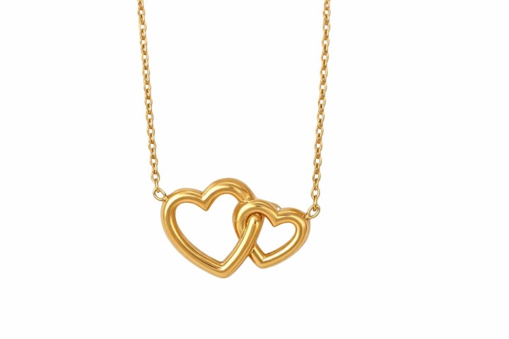 Intertwined Hearts Gold Necklace