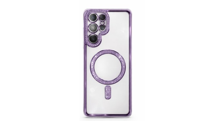 Glitter Magnetic Clear Case with MagSafe for Samsung S24 ULTRA – Purple
