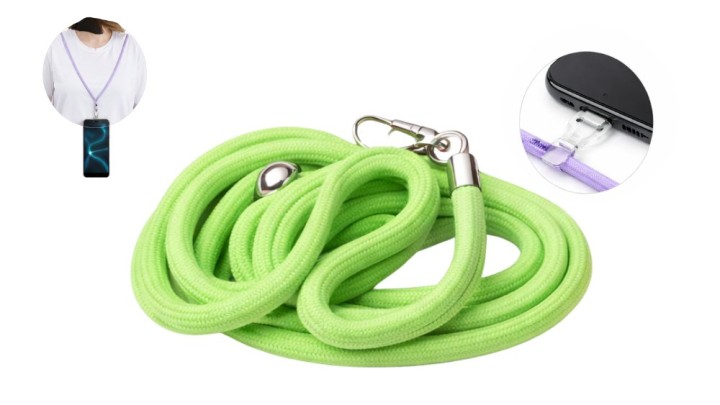 Universal Braided Lanyard with Metal Clip – Neon Green