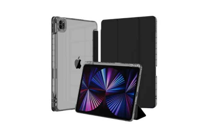 iPad A16 (2025) Case with Apple Pencil Holder – Clear Back & black Front Cover